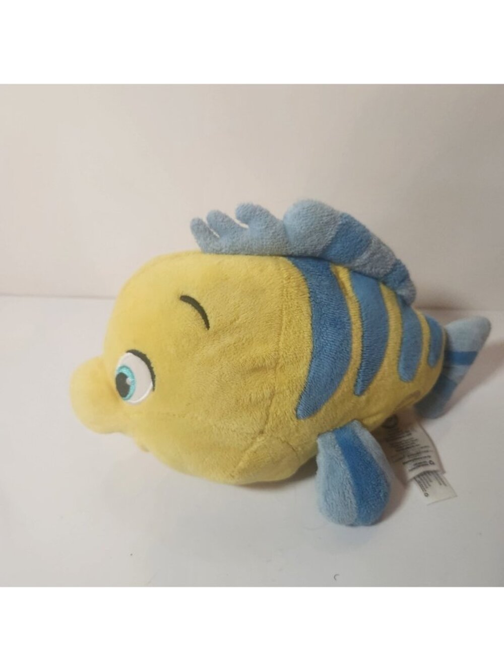 Disney Store Flounder Plush The Little Mermaid Yellow Blue Fish 8 Inch Toy‎
